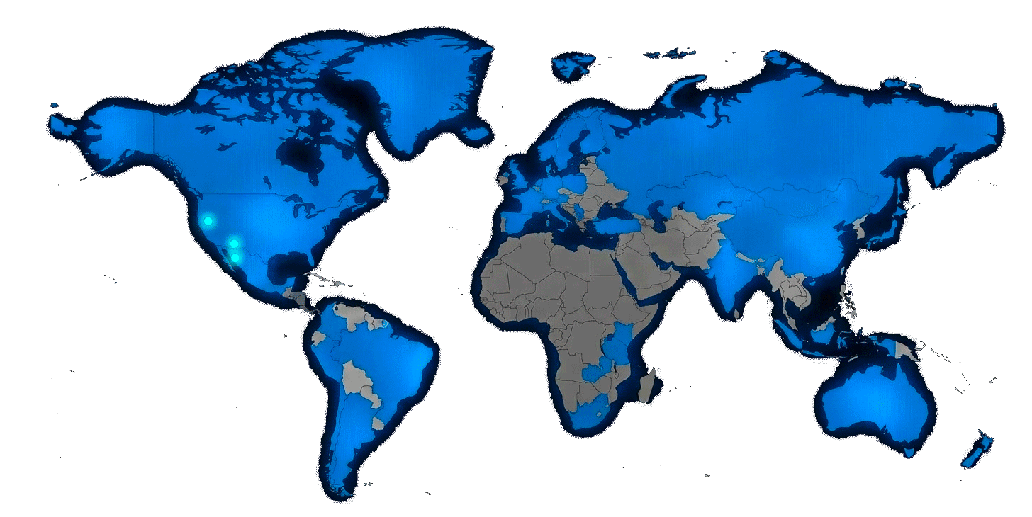 Zonge world map showing locations and outreach